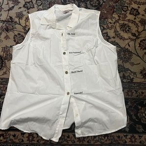 vtg The Disney Store womens button up sleeveless top mickey goofy pluto